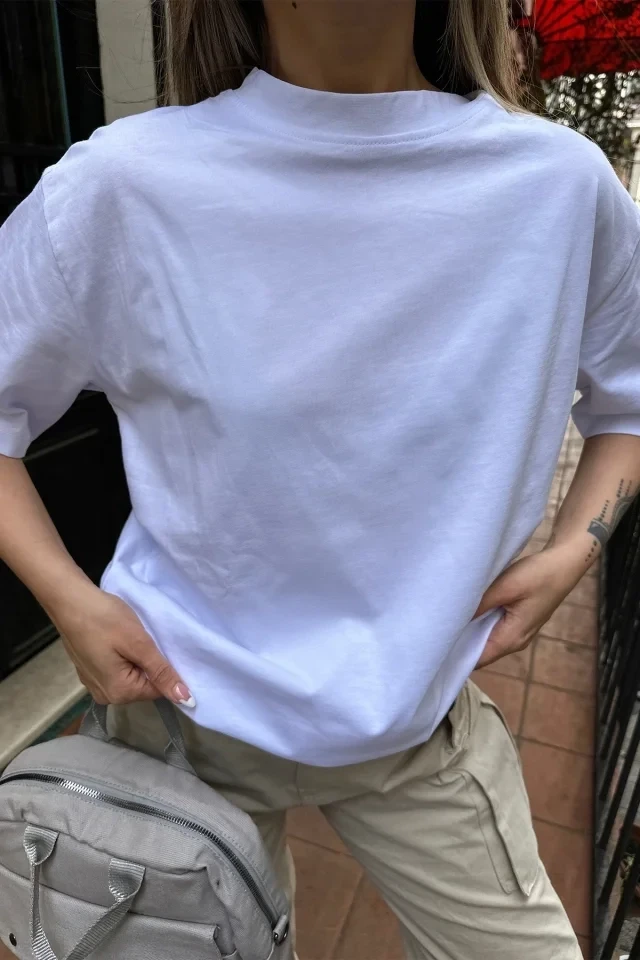 White Back Printed T-Shirt
