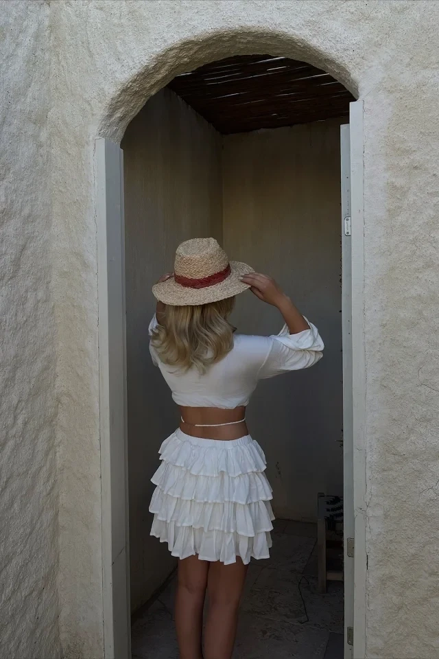 White Layer Mini Skirt