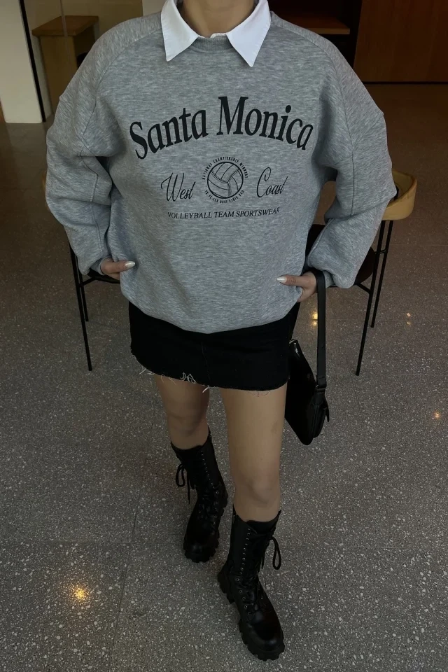 Серый свитер с узором Санта-Моника