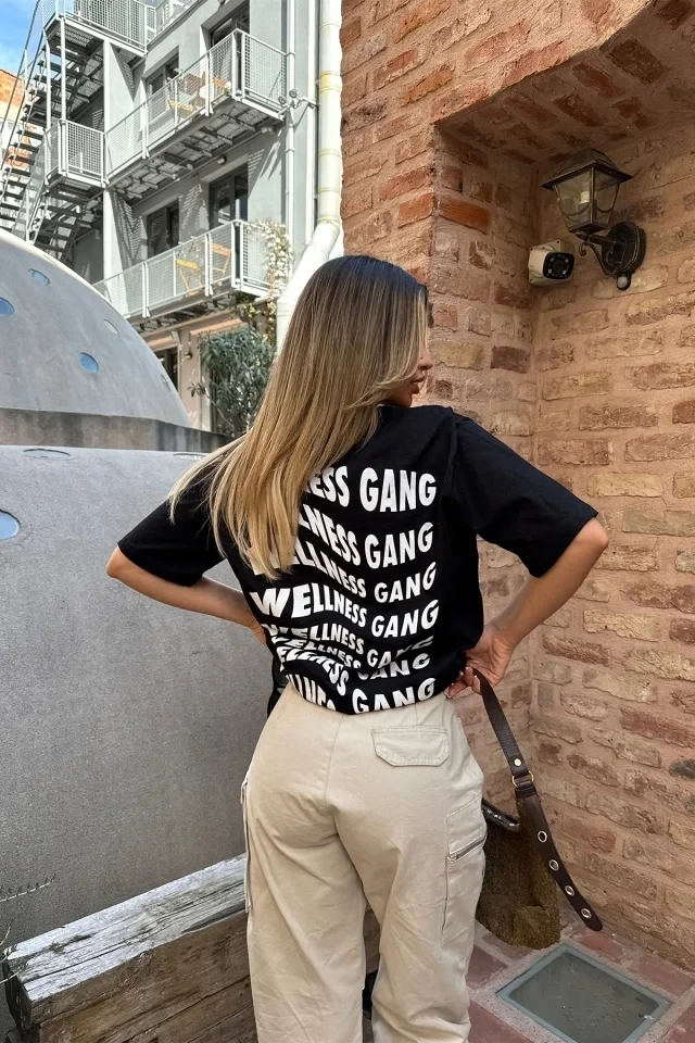 Black Wellness Gang Printed T-Shirt