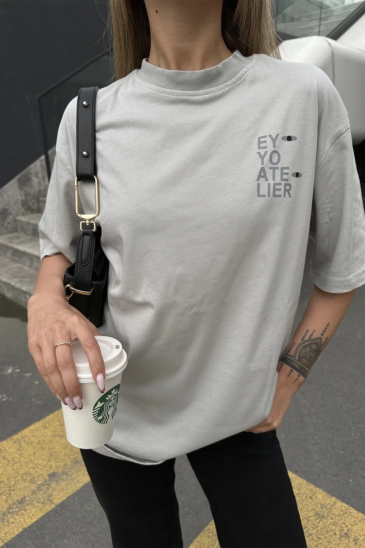 Stone Oversize Printed T-Shirt