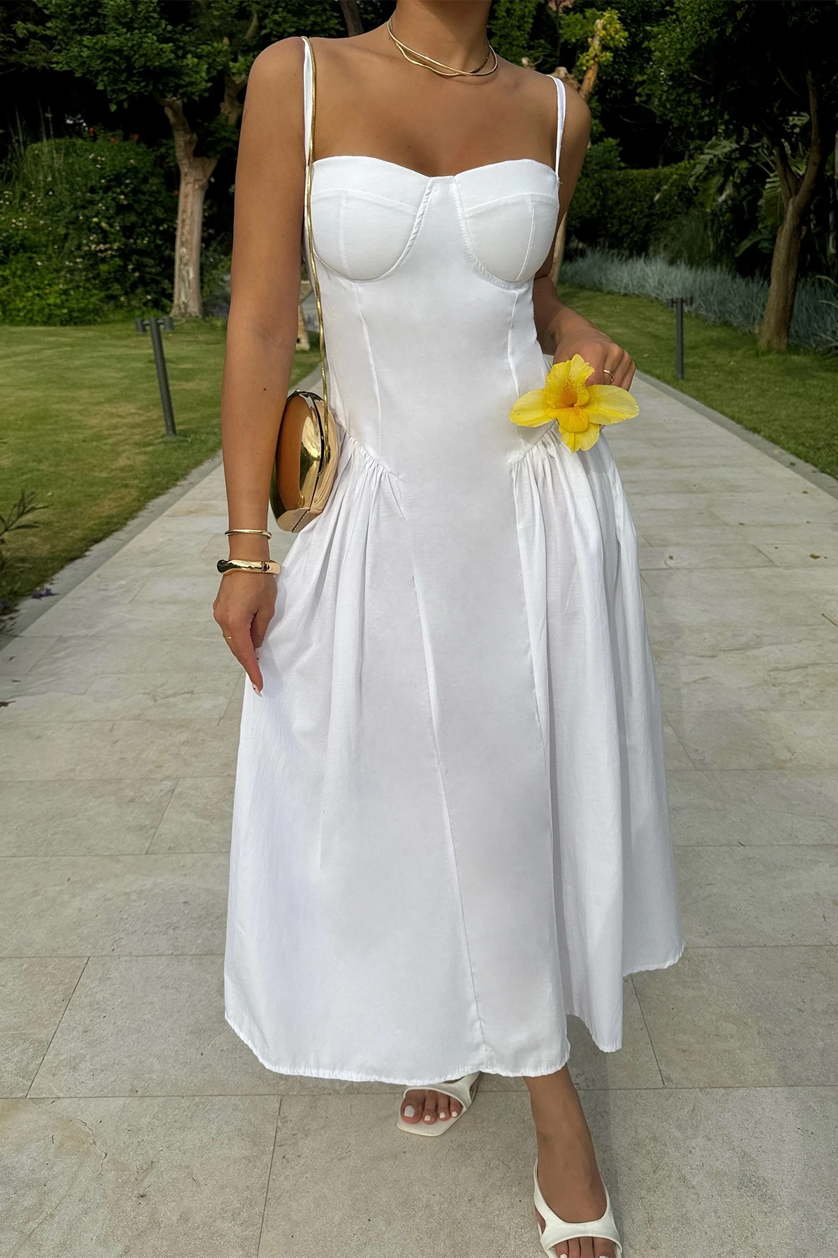 White Hanna Midi Dress