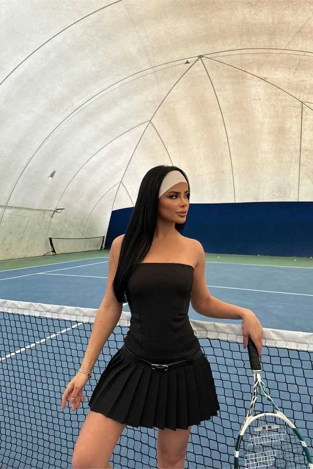 Black Anja Mini Strapless Dress